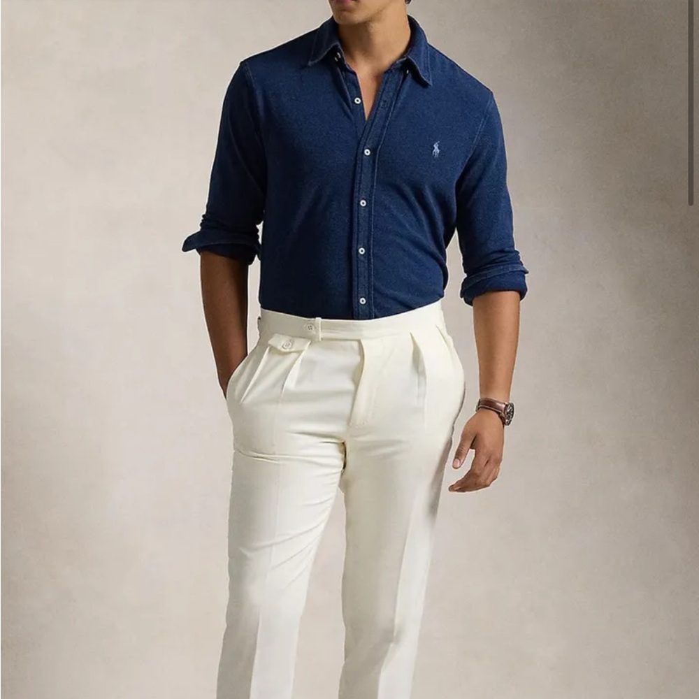 EUC Ralph Lauren men’s slim fit knit dress shirt 100% cotton button down size S. - Picture 4 of 12